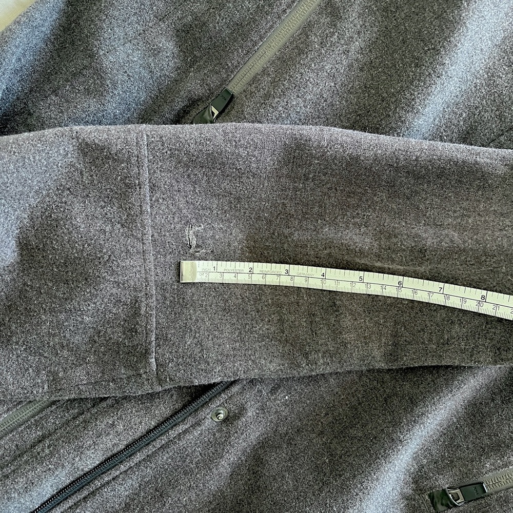The North Face Wool Gray Vintage Jacket with Striped Lining Zip Up Collared L - Picture 16 of 17